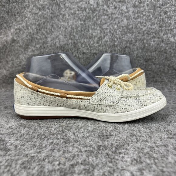 ✅Womens 8 Keds Ortholite Canvas Boat Shoes Beige Rope Laces Casual Comfort Sneak - Picture 11 of 14